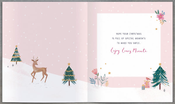 Mam Christmas card- festive snow globe