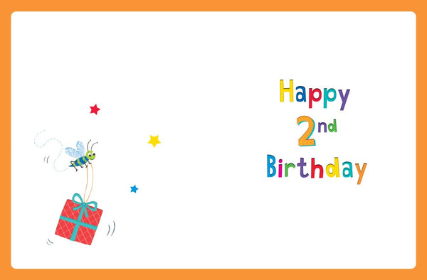 Age 2 birthday card - cute lion