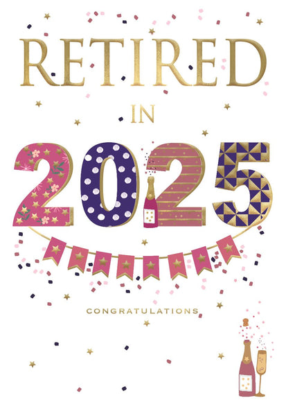 Retirement card- retirements in 2025 pink