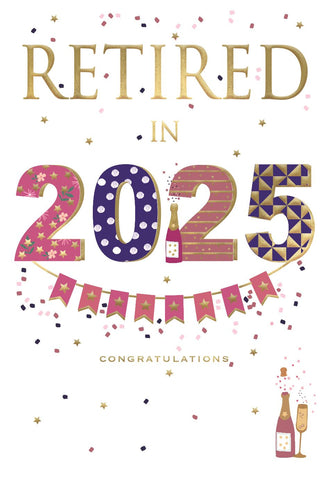 Retirement card- retirements in 2025 pink