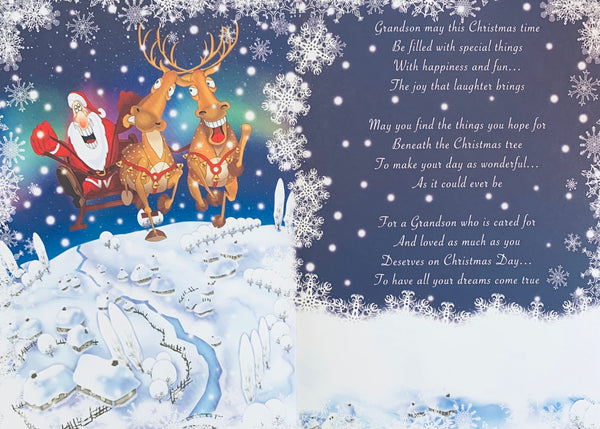 Grandson Christmas card- Sentimental verse