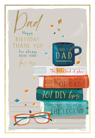 Dad birthday card- books