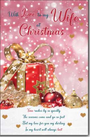 Wife Christmas card- sentimental verse