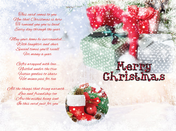 Son and Son in law Christmas card - sentimental verse