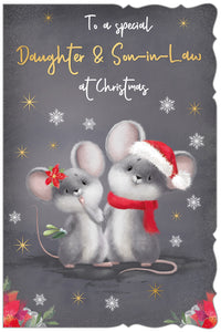 Daughter and Son-in-law Christmas card - cute mice