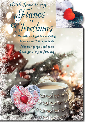 Fiancé Christmas card - sentimental verse