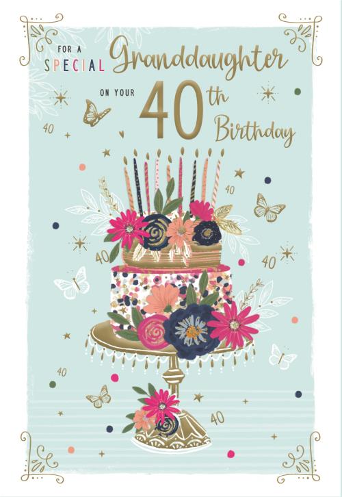 Granddaughter 40th birthday card