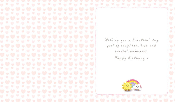 Sister birthday card - cute rainbow