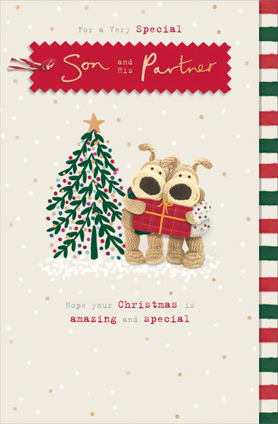 Son and Partner Christmas card - Boofle