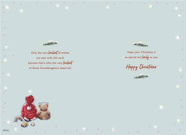 Great-Granddaughter Christmas card - cute Xmas Eve