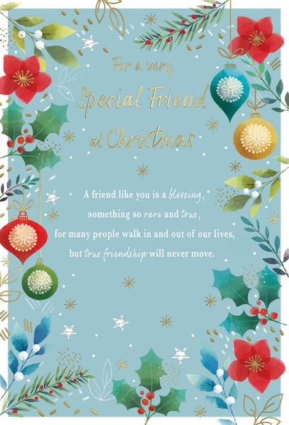 Special friend Christmas card - sentimental verse