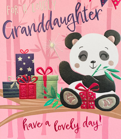 Granddaughter birthday card - birthday panda