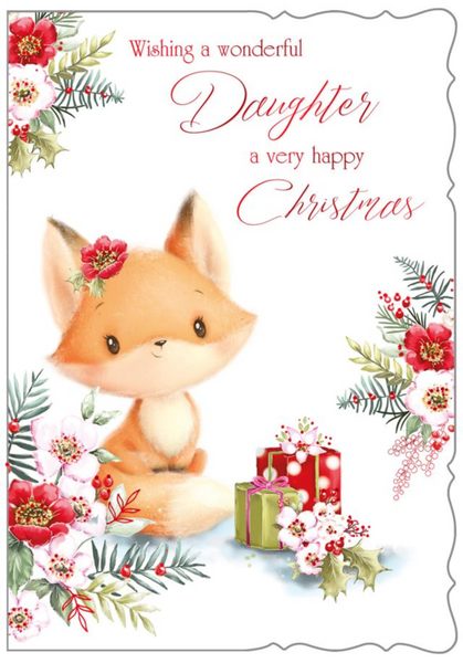 Daughter Christmas card - cute fox
