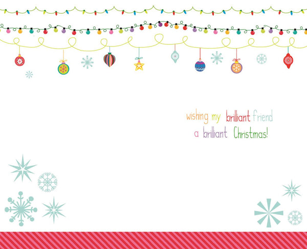 Fantastic friend Christmas card - fun and bright