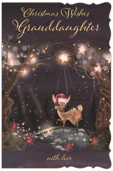 Granddaughter Christmas card- cute Xmas reindeer