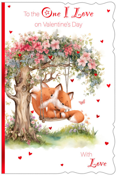 One i love Valentine’s Day card - cute foxes