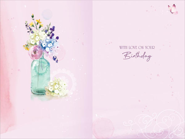Friend birthday card - classic flowers