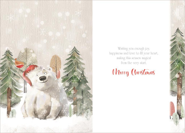 Grandad Christmas card - cute polar bear