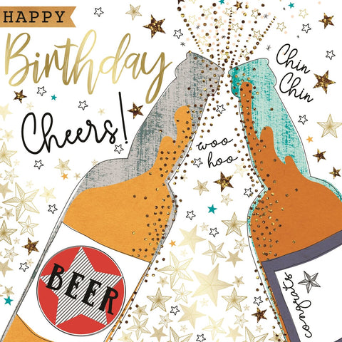 Birthday card for him - beer bottles
