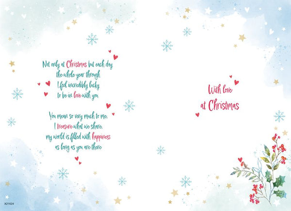 Wife Christmas card- Romantic winter walk