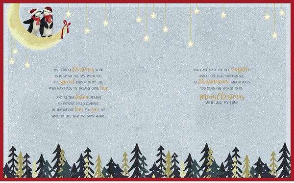 One I love Christmas boxed card - cute penguins