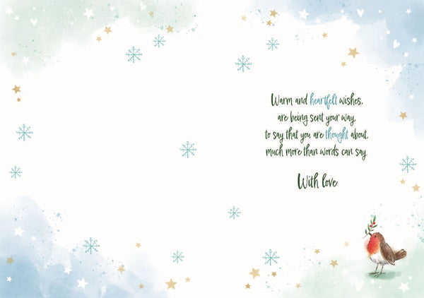 Thinking of you Christmas card - Christmas post box
