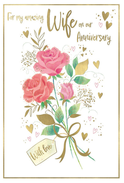 Wife anniversary card - anniversary roses