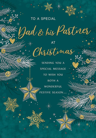 Dad and Partner Christmas card - Xmas tree