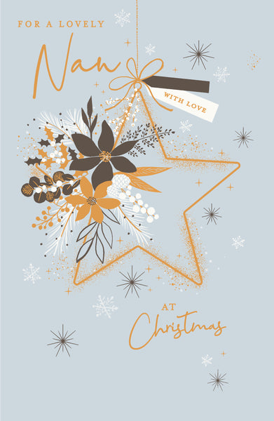 Nan Christmas card - floral star