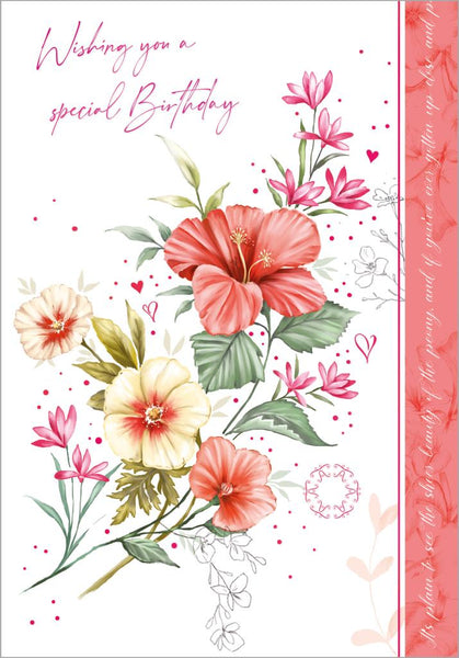 General birthday card - classic flowers
