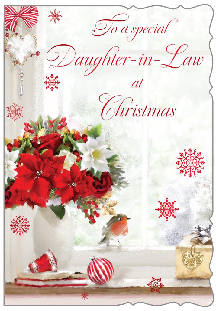 Daughter-in-law Christmas card - Xmas flowers