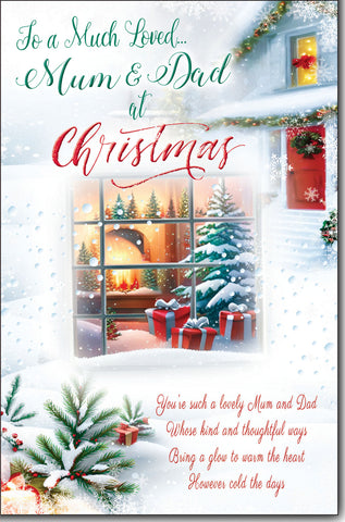 Mum and Dad Christmas card - sentimental verse