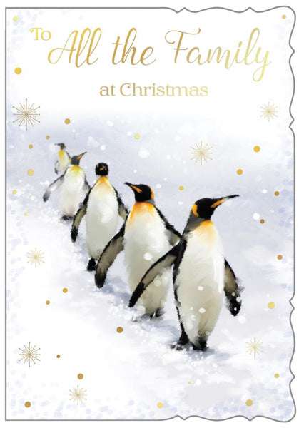 To all the family Christmas card - cute penguins