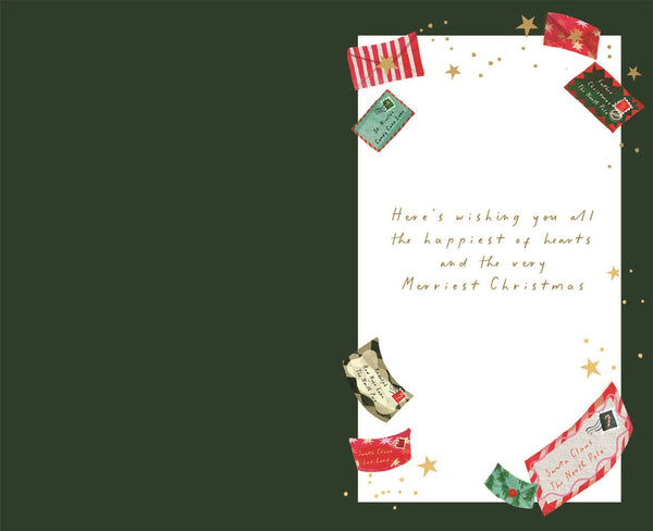 To All the family Christmas card - cute postbox