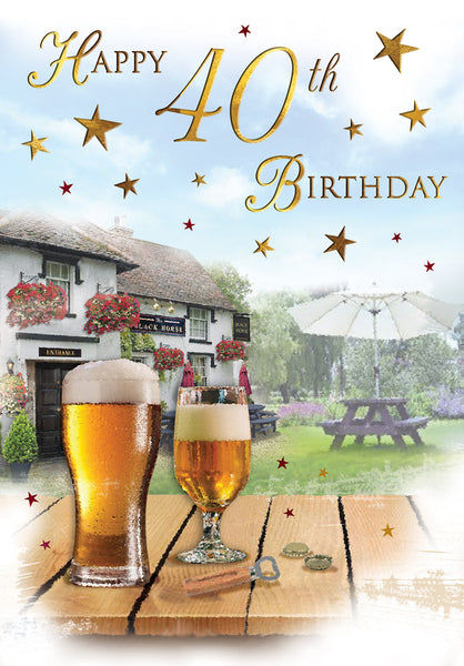 40th birthday card - birthday beers