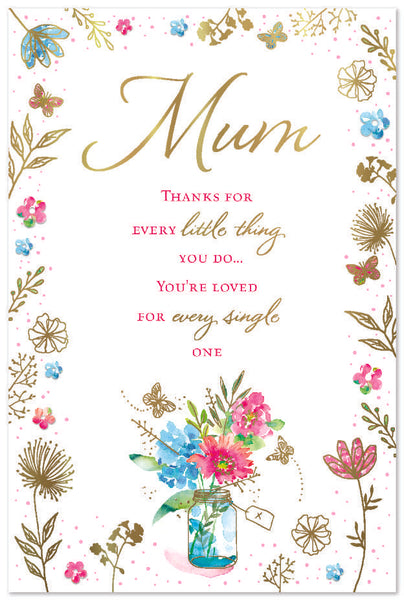 Mum birthday card - pretty flowers