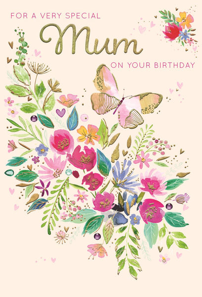 Mum birthday card - pretty flowers