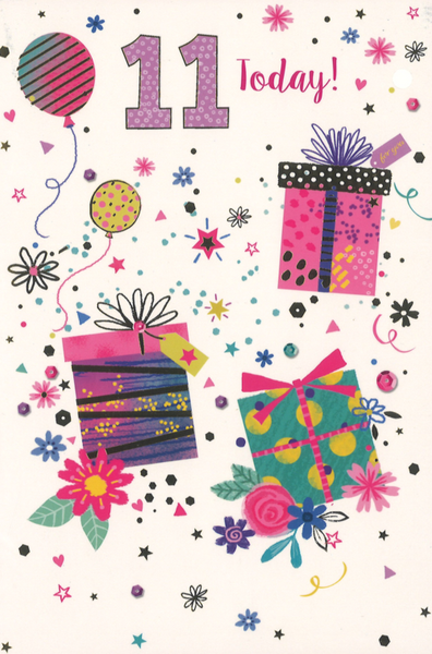 Age 11 birthday card- birthday gifts