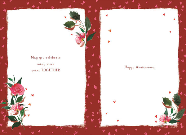 Your wedding anniversary card- flowers and chocolate heart