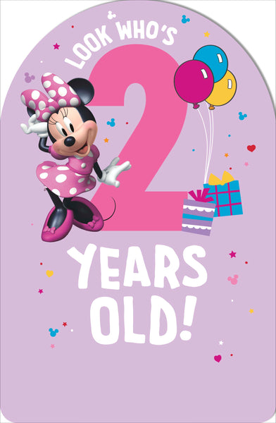 Age 2 birthday card - Minnie Mouse