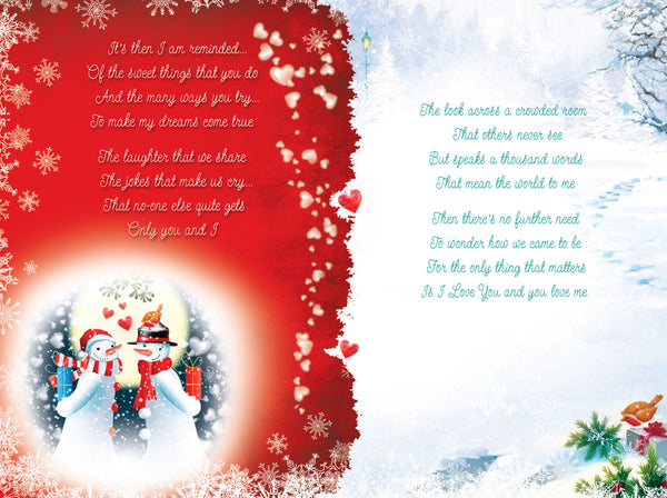 Fiancée Christmas card - sentimental verse