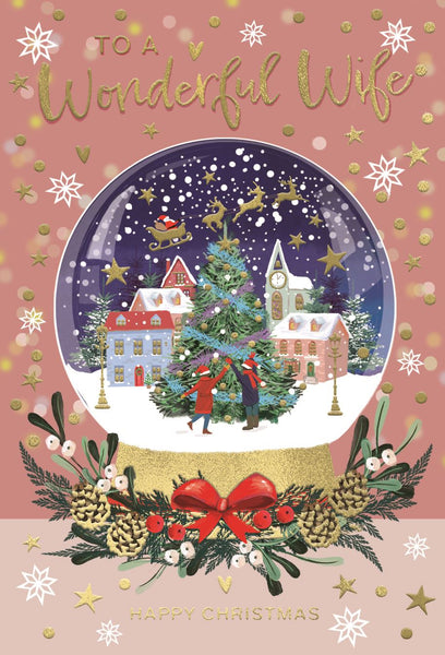Wife Christmas card- Snow globe