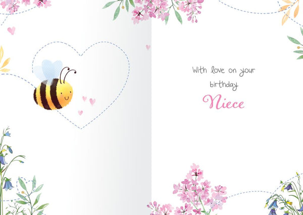 Niece birthday card- cute bees