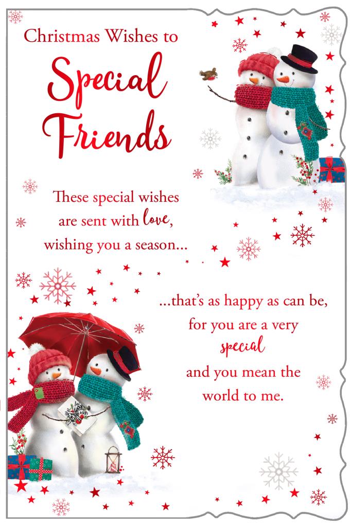 Friends Christmas card - cute snowman