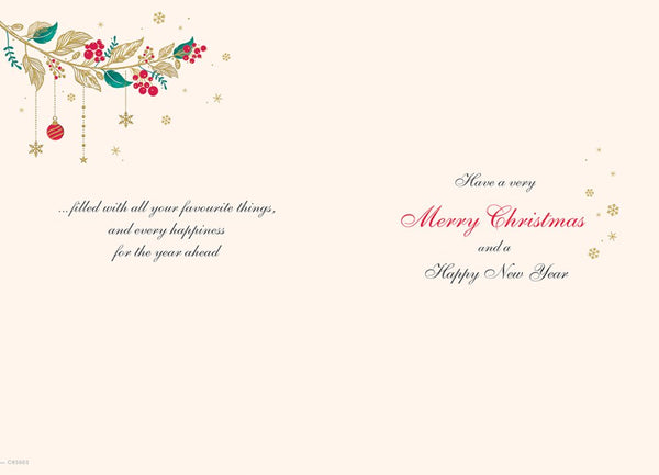 To both of you Christmas card- traditional baubles
