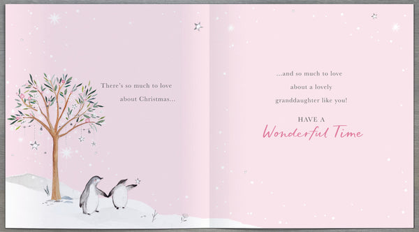 Granddaughter Christmas card- snow globe