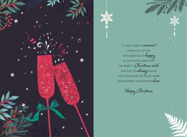 Fiancé Christmas card - Xmas celebrations