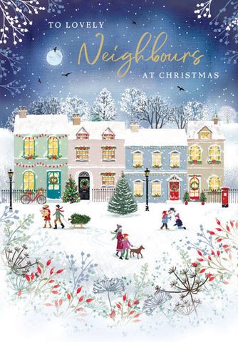 Neighbours Christmas card - festive street