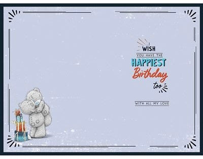 One I Love Boxed Birthday Card - Me To You Bears Kissing On Bench - View #4