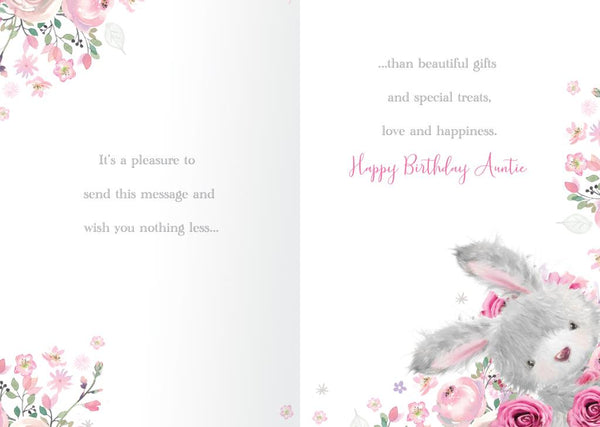 Auntie birthday card- cute rabbit